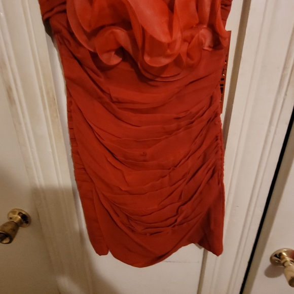 May Queen Red Ruffle One Shoulder Dress - Picture 2 of 8